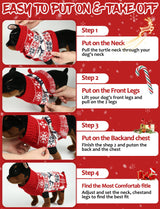 2PCS Dog Christmas Sweater, Soft Warm Pet Clothes Coat for Small Medium Large Dogs and Cats Boy Girl, Fall Cozy Holiday Turtleneck Knitting Collar Pullover Pup Outfit Costume for Thanksgiving New Year