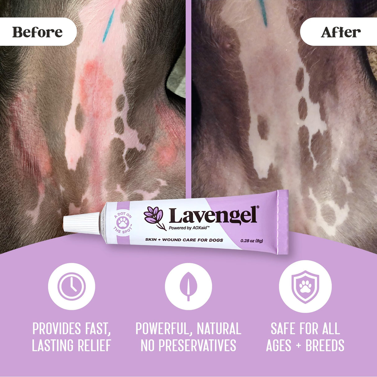 Lavengel for Dogs - Reduces Skin Irritations and Itching - Effective Wound Care and Hot Spot Treatment