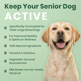 Veterinary Naturals Hemp & HIPS Joint Supplement for Dogs/Supports Relief from Hip and Joint Pain in Large, Aging Dogs (Senior Large Breed, Chicken)