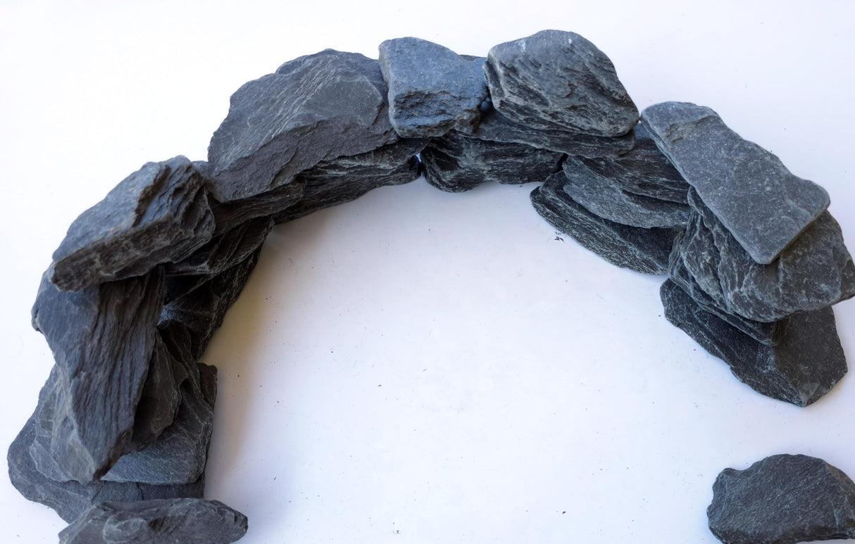 Natural Slate Stone 3 to 5 Inches - USA Sourced and Packaged for Aquascaping Aquariums, Terrariums, Paludariums, Reptiles, Wargaming, Model Railroads, Miniature Gardens, Mosaic Art (12lbs)