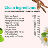 Natural Hemp Calming Chews for Dogs - Calming Aid Supplement for Occasional Anxiousness with Valerian Root, Chamomile, + Magnesium - Stress, Separation & Thunder Support - (Beef Liver, 90 Count)