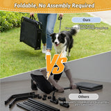 Loebelle Foldable Elevated Dog Cot, No Assembly Need, Waterproof Folding Raised Dog Bed, Outdoor Dogs Cot Cooling Pet Hammock Bed with Breathable Mesh for Small Medium Size Dogs, Chew-Proof, Black