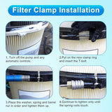 Upgrade 190003 Tension Control Clamp Kit for Pentair Pool&Spa Filter, Pool Filter Tension Clamp Compatible with Pentair FNS Plus Series, Clean&Clear Plus&Quad DE Series Filters Pumps, 23-1/4" Length