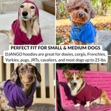 DJANGO Dog Hoodie – Warm Winter Dog Sweater & Fully Lined, Cozy Sweatshirt for Small & Medium Dogs, Dachshunds – Soft, Stretchy, Puppy Hoodie with Leash Portal, Elastic Waistband – Quartz Pink, Small