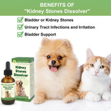 Dog & Cat Bladder Crystals Treatment or Stone, Bladder Kidney Stones Dissolver for Pet, Cat Dog Urinary Tract Supplements for Kidney and Bladder Stones, Urinary Free The Flow, 2 fl oz, 59ml