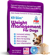 Pup Labs K9 Slim Dog Weight Loss Supplement, Natural Weight Management Dog Food Topper for Less Cravings, More Fat Burning and Energy, 2.14 oz Bag