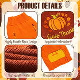 PAYHTOW 2 Pack Thanksgiving Dog Sweater, Knitted Dog Thanksgiving Fall Holiday Sweaters Outfit Clothes for Small Medium Large Dogs Pets (Turkey & Pumpkin, X-Large)