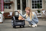 JoPet Pet Bag Carrier with Wheels, Pet Backpack with Wheels, Small Dog Carrier, cat Carrier, Detachable Wheels, Travel Bag, Pet Trolley, Soft Sided Carrier with Wheels, Foldable Carrier (Oat Grey)