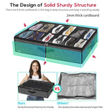 Onlyeasy Sturdy Under Bed Shoe Storage Organizer, Set of 2, Fit 12 to 24 Pairs, Underbed Shoes Closet Storage Solution with Clear Window, Breathable, L29.3 x W23.6 x H5.9, Linen-like Black, MXAUBSB2P