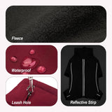 Four Leged Dog Winter Coat, Fullbody Warm Fleece Dog Jacket, Reflective Puppy Cold Weather Coats with Leash Hole & Drawstring, Back Zipper Water-Resistant Doggie Winter Clothes