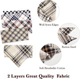 Spring 5PCS Dog Bandanas with Buttons - Thick Triangle Bibs Dual Layer Soft Cotton Scarf for Small Medium Large Boy Girl Puppy Cat Pet Plaid Kerchief Costumes Outfits