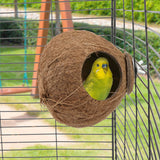 Hypeety Pet Bird Breeding Nest Coconut House Swing Ladder Toys Parrot Parakeets Finches Hamster House Natural Nest Lovebird Cage Hanging Swing Perch (C:Coco Cage Perch Toy)
