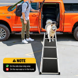 Dog Ramp for Car (200 lbs), Extra L71” W17” Folding Pet Ramp for Large Dogs with with Heavy Duty Hinges, Outdoor Anti-Slip Foldable Dog Car Ramps for SUV Truck Side Door (4 Folded)