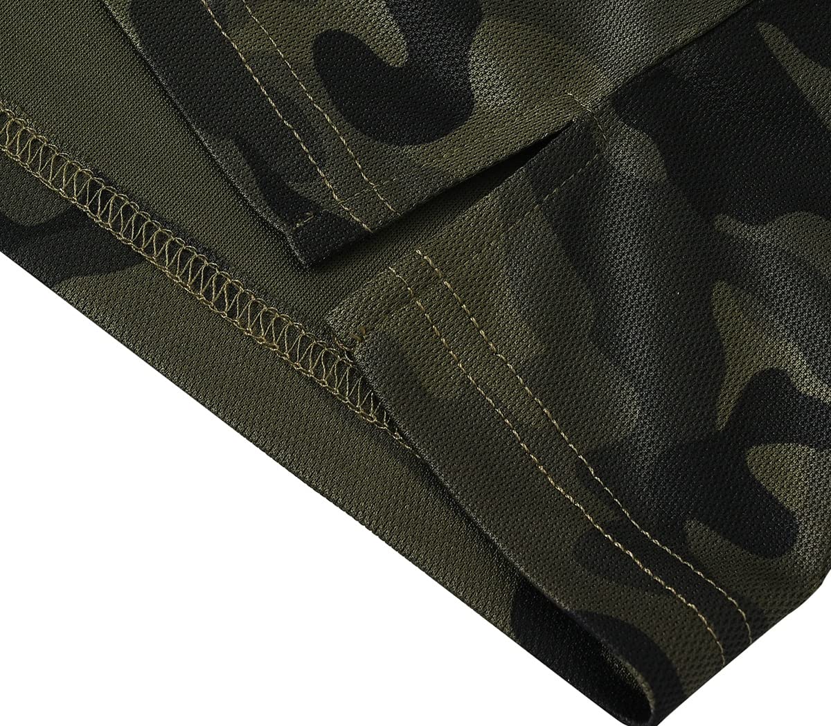 MoFiz Men's Polo Shirts Short Sleeve Quick Dry Outdoor Golf Sports Shirts with Pocket Regular Polo T-Shirt Camo Army Green XL