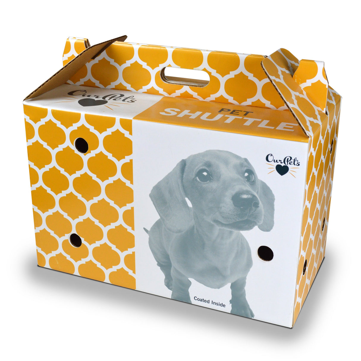 OurPets Pet Shuttle Cardboard Carrier For Small Animals with Moisture Resistant Coating, Perfect For Small Cats And Dogs