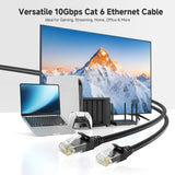 10Gbps Snagless Cat 6 Ethernet Cable - 4ft, Cat 6 Cable, Cat6 Cord, Ethernet Cord, Black