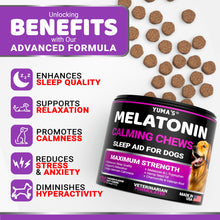 Load image into Gallery viewer, Melatonin for Dogs - 170 Melatonin Chews for Small and Large Dogs - Puppy Sleep Aid - Natural Calming Treats for Stress Anxiety Relief - Canine Sleeping Pills - Thunder, Fireworks, Chewing, Barking
