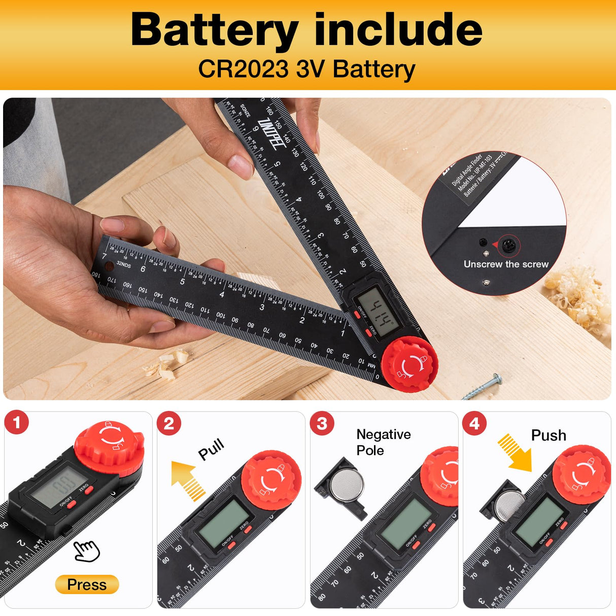 Digital Angle Finder Protractor, Angle Finder Ruler, 7inch 200mm 7inch/200mm, Angle Measuring Tool for Woodworking,Carpenter,Construction,DIY Measurement
