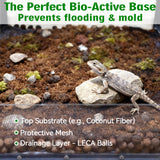 Halatool Reptile Substrate 8QT Leca Clay Pebbles for Reptiles Organic Hydroballs Bioactive Drainage Layer Terrarium Bedding for Leopard Gecko Tortoise Frog Lizard Ball Python