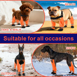 SeranPup S Adjustable Dog Suspender Boots & Hiking Shoes, Waterproof Winter Snow Gear Boots with Anti-Slip Sole, Reflective Snowsuit Design That Helps Stay On for Cold Weather Adventures
