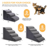 CiWiVOKi Dog Stairs for Bed, 5-Step Dog Steps for Couch and High Bed, Non-Slip Pet Stairs, 24" High Sofa Foam Ramp - Best for Small Pets, Older Cats with Joint Pain