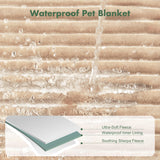 FWERDG Waterproof Dog Blanket for Large Dogs - Washable Pet Throw Blanket for Couch Bed Protector, Cozy Fleece Calming Dog Blankets for Indoors & Outdoors, Linen, 50"x60"