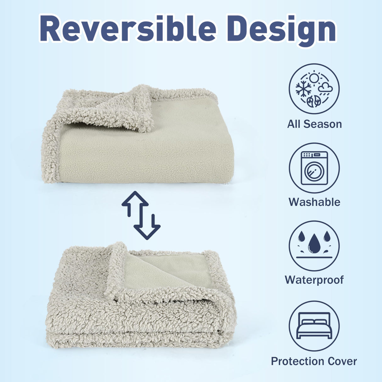 Kritter Planet Large Waterproof Bed Blanket for Intimacy, King Size Love Couples Bed Cover Leakproof, Reversible Protector Furniture Couch Cover for Dogs Pets, Washable, Stain Proof, Hair Resistant