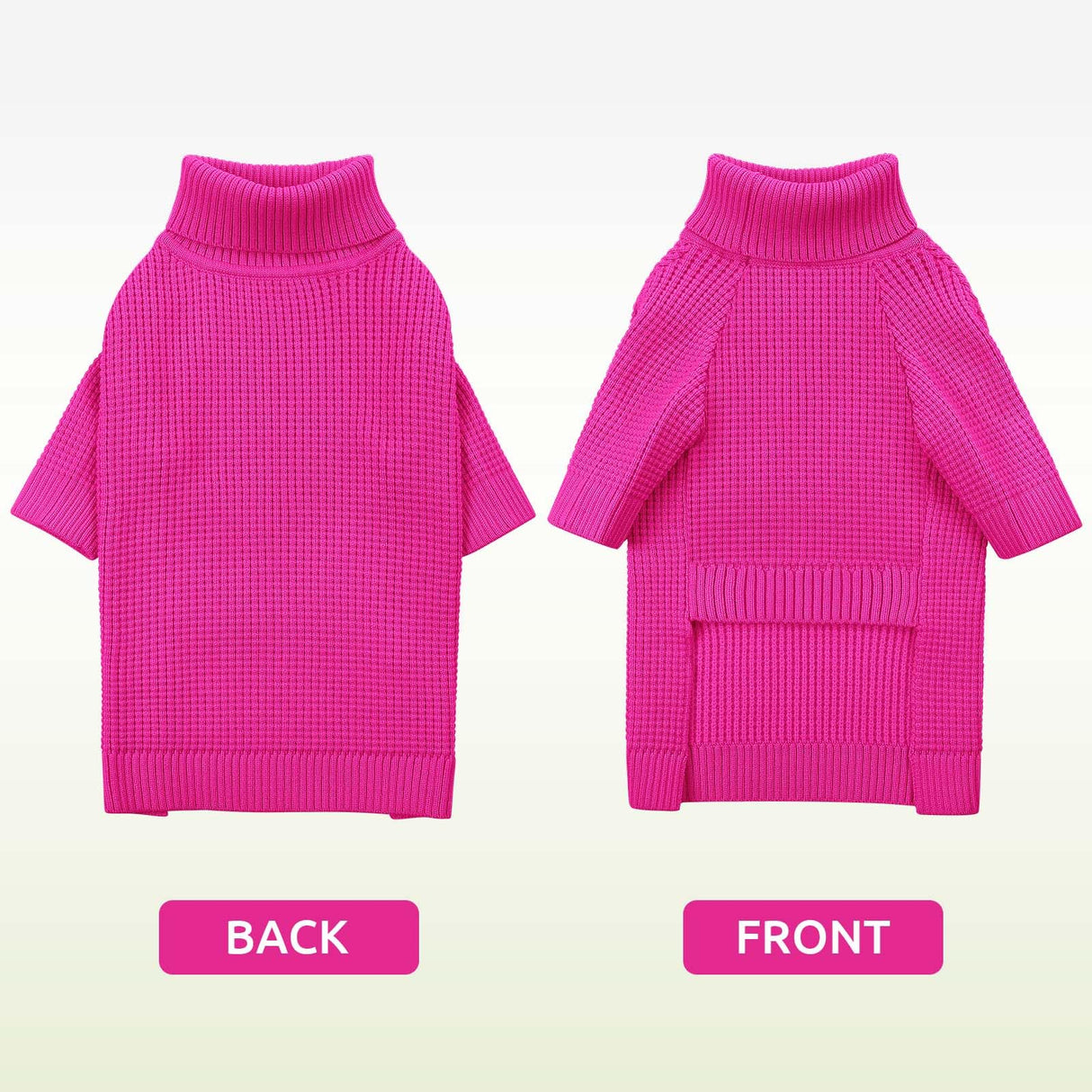 Queenmore Soft Warm Large Dog Sweater, Large Dog Sweaters for Male Dogs, Pet Christmas Sweaters, Extra Large Breeds Kintwear, Turtleneck Pullover Pet Clothes, Fuchsia 3XL