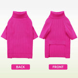 Queenmore Soft Warm Large Dog Sweater, Large Dog Sweaters for Male Dogs, Pet Christmas Sweaters, Extra Large Breeds Kintwear, Turtleneck Pullover Pet Clothes, Fuchsia 3XL