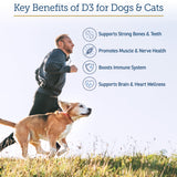 Rx Vitamins Rx D3 - Cat & Dog Vitamins Liquid D3 Drops in MCT Oil - Vitamin D for Dogs & Cats to Manage Deficiency - Aids in Dog Immune Support and Calcium Absorption - Pet Vitamin D3-2oz