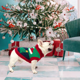 KOOLTAIL Christmas Sweater, Cold Weather Knitted Turtleneck Pullover for Dogs, Red Green Color Design Sweatshirt, Thick Warm Winter Clothes for Small Medium Large Dogs Boys Girls, XL
