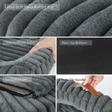 KISIMUY Cute Dog Bed for Small & Medium Dogs - Calming Orthopedic Rectangle Dog Bed with Reversible Cushion and Removable Cover, Washable Soft Pet Kennel Bed with Handle, 30x24x4Inches, Warm Grey