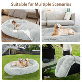 ROOMTEC Human Dog Bed, 71''x45''x12'' Size Fits Adult and Pet Washable Giant People Bed 10 CM Thick Memory Foam Large Oversize Pet Bed with Plump Pillow, Blanket, Strap - Grey