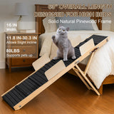 Upgraded Dog Ramp for Bed, Couch, Car, Foldable Pet Ramp, Non-Slip Pad & Safety Baffle-6 Adjustable Height 12" to 30", Portable Stable Pet Steps for Small & Medium Old Dogs & Cats ﻿