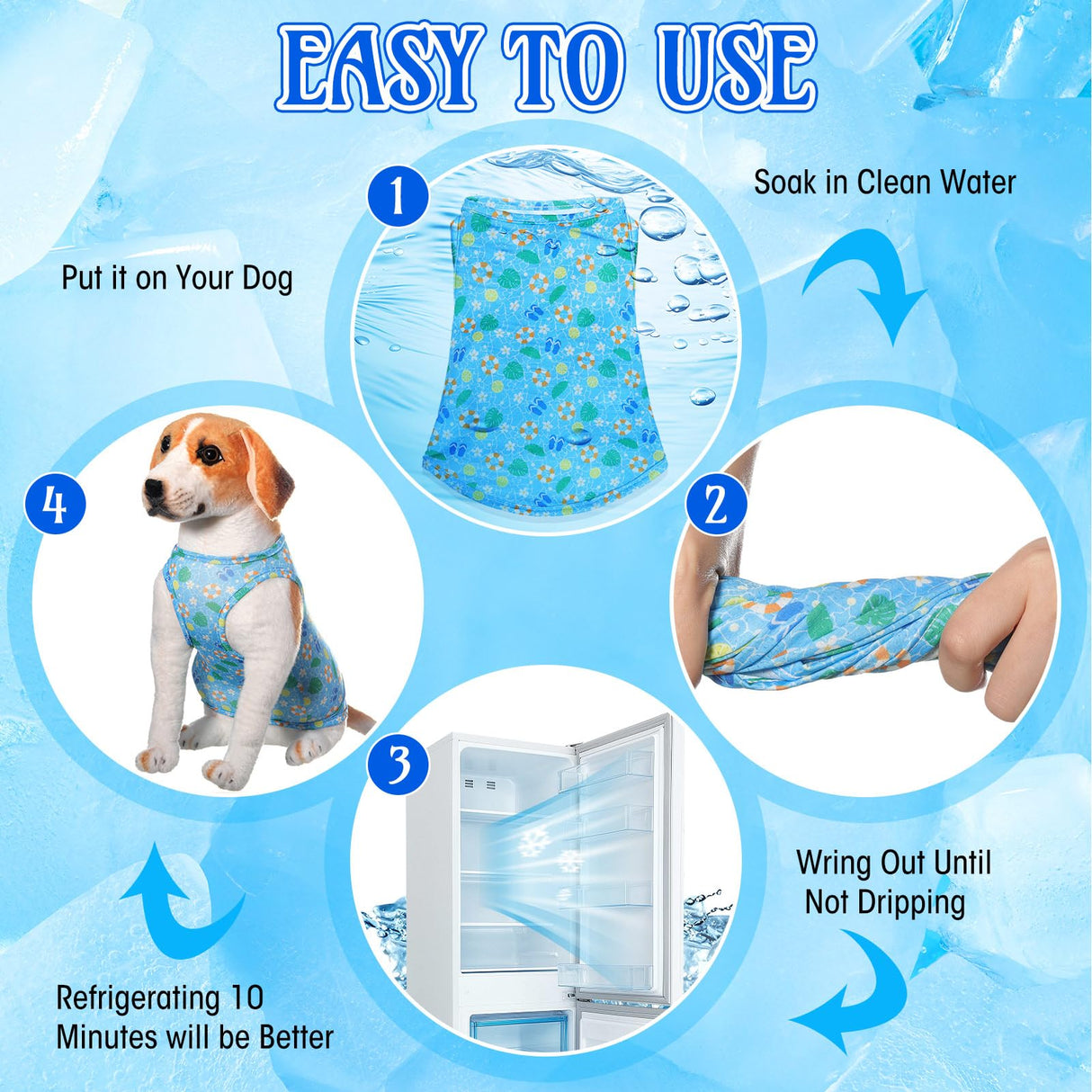 Dansydaisy 5 Pack Dog Cooling Shirts Quick Dry Vest Mesh Breathable Instant Cooling Dog Vest Lightweight Summer Beach Hawaii Jacket Collar for Outdoor Walking Hunting Hiking Clothes (S)