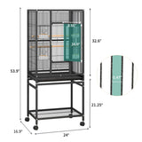 YITAHOME 53 inches Birdcage Cover and Bird Cage Seed Catcher, Bird Cages for Parakeets, Parrot, Cockatiel, Pigeon, Flight cage for Birds