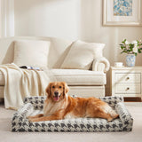Orthopedic Dog Beds for Medium Dogs Washable, Detachable Side Bolster and Pillow, Medium Dog Sofa with Memory Foam, with Removable Cover and Non-Slip Bottom, Grey (Grey, M (28"x22.8"x9.4"))