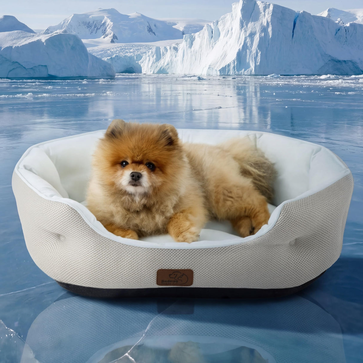 Bedsure Cooling Dog Beds for Small Dogs - Round Medium Cat Beds for Indoor Cats, Washable Pet Bed for Puppy and Kitten with Slip-Resistant Bottom, 25 Inches, Blue