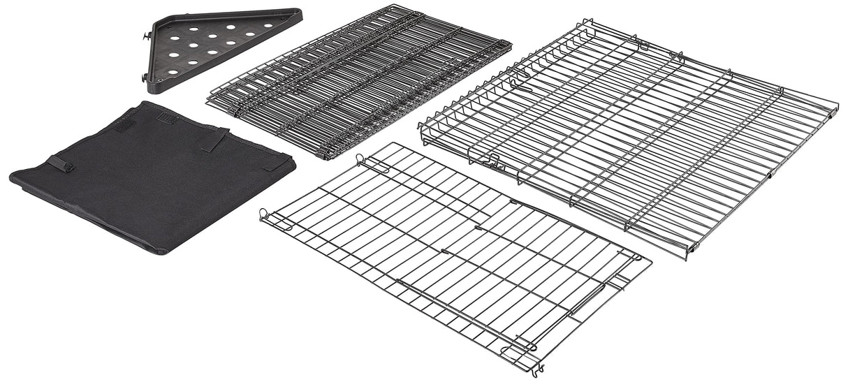 Amazon Basics Leakproof Canvas Bottom Guinea Pig Cage, Easy to Clean Small Animal Habitat with Divider Set, Indoor/Outdoor, Portable, No Tools Needed, 47.6"L x 24.2"W x 14"H, Black
