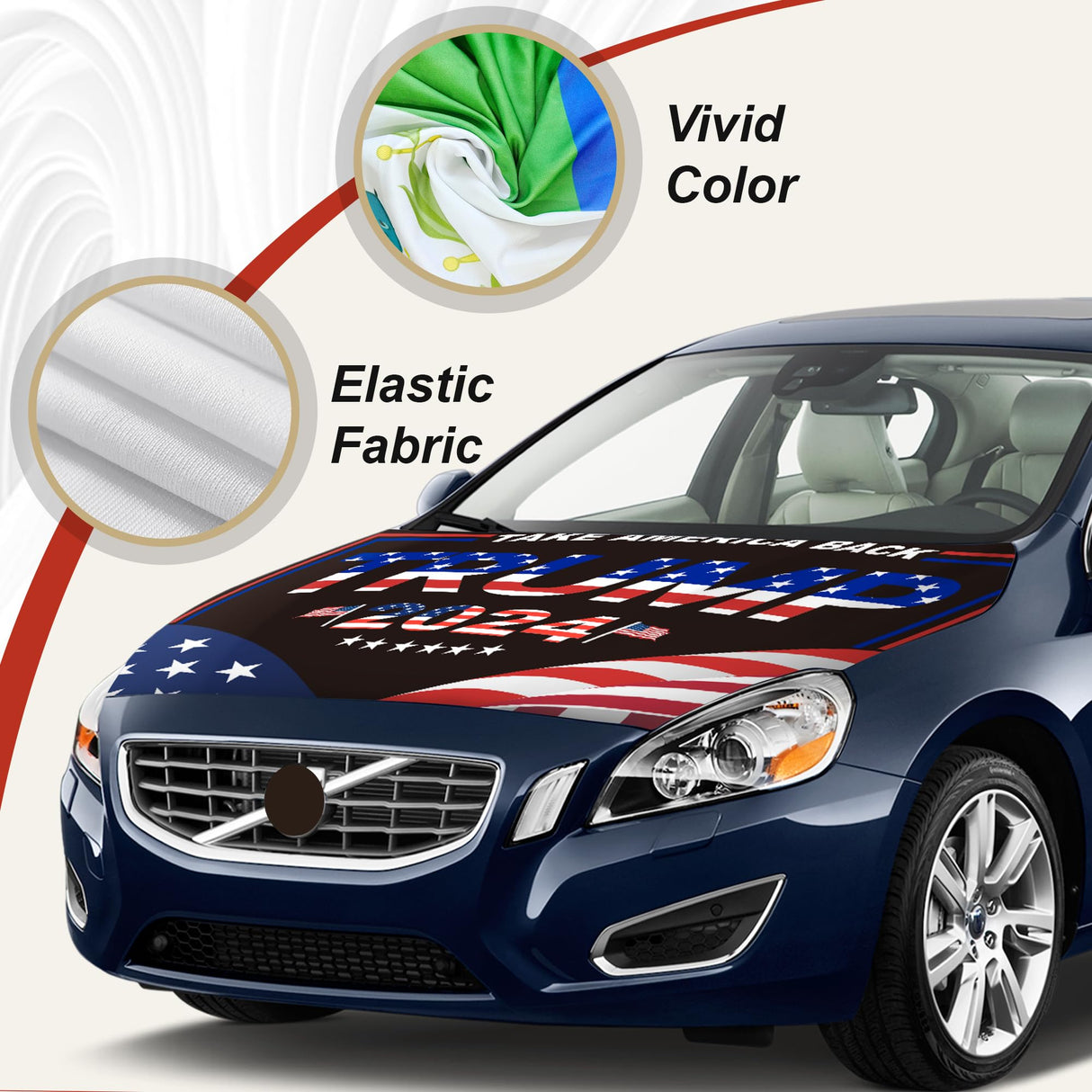Trump 2024 Flag for Car Hood Cover 4X5Ft Hood Flag Car Flag for World Cup Vehicles Decorate Accessories Fits Coupe Saloon SUV MPV