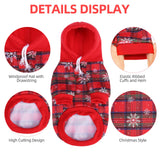 PUPTECK Winter Dog Hoodie Pet Sweatshirt Soft Warm Clothes Fleece Lined with Hat for Small Medium Large Dogs, Pocket Design, Snow M