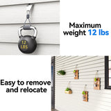 Amuille Vinyl Siding Hooks Hanger 10 Pack, Heavy Duty Siding Clips for Hanging on Patio, No-Hole Needed Stainless Steel Siding Hook to Decor Wreath Things for Horizontal Vinyl Siding