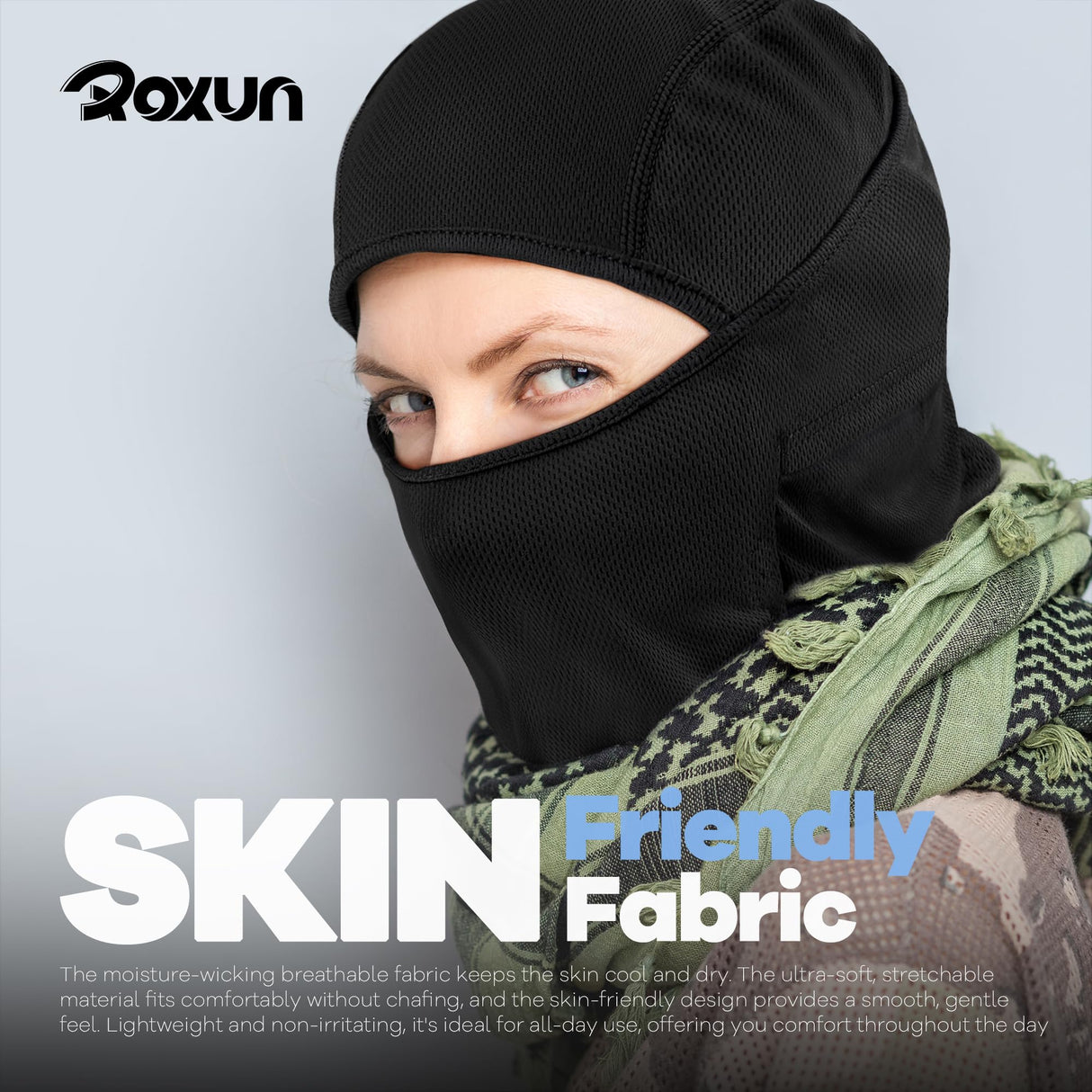 ROXUN Ski Mask Balaclava Shiesty, Motorcycle Summer Cooling Breathable UV Protector for Men/Women Black