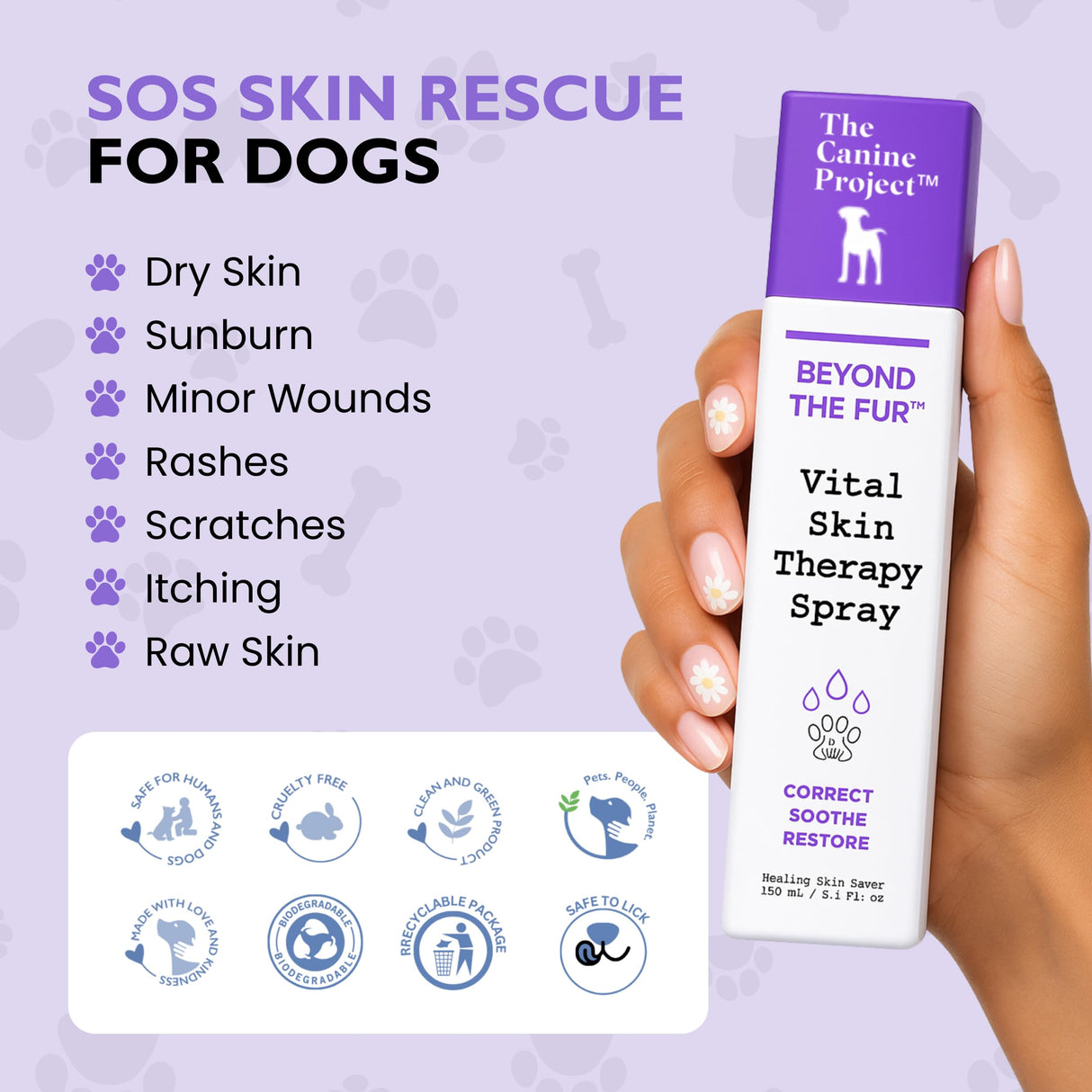 Vital Skin Therapy Spray for Dogs – Anti-Itch Spray for Dogs – Promotes Healing & Skin Repair – Soothing & Gentle First Aid with Aloe Vera, Oatmeal & Soothing Tea Tree Oil - 5.07 oz.