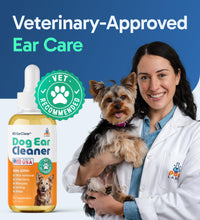 Load image into Gallery viewer, Pup Labs Ear Clear, Natural Dog Ear Cleaner and Infection Treatment for Dogs, Dog Drops for Itching, Irritation, &amp; Wax Build-Up, 1 oz Bottle with Dropper
