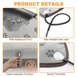 Bestio Large Dog Heating Pad,34x21 in Heated Dog Bed with Constant Heat & Auto Modes，MET&UL Certified Pet Heating Pad with Soothing Warmth,Chew-Resistant Cord,Waterproof Washable Cover-Gray