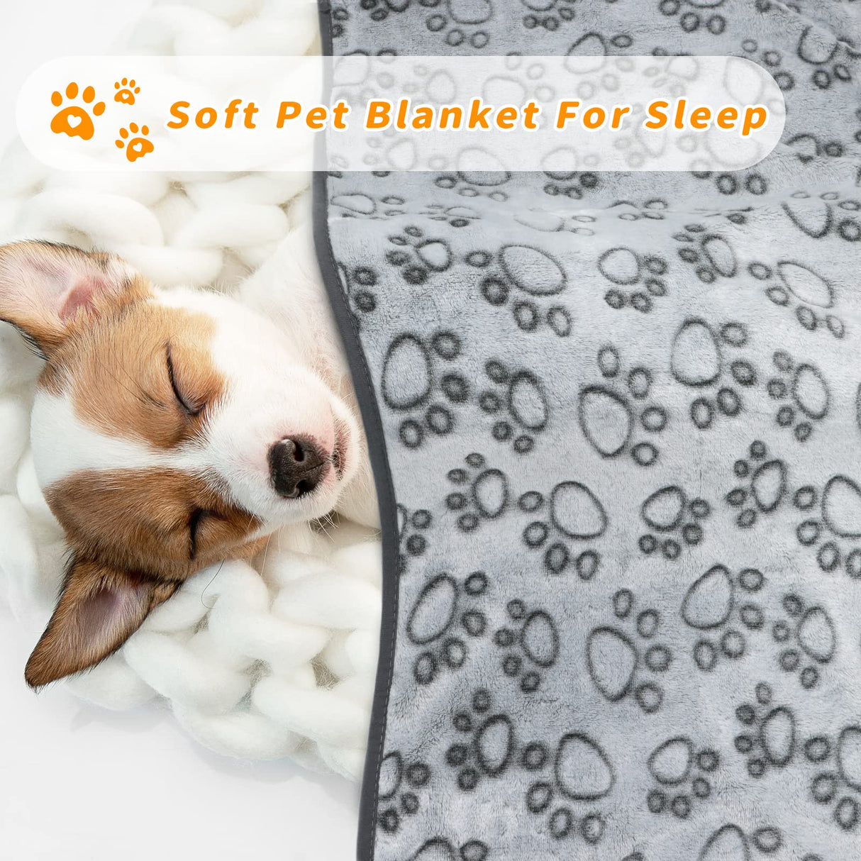 LOKOZ Small Dog Blanket for Medium Large Dogs Fleece Puppy Blanket Washable Dog Blankets for Bed Couch Protection with Cute Paw Print Pet Puppy Cat Blanket