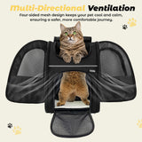 Zavothy Cat Backpack Carrier, Expandable Airline Approved Pet Backpack for Small Cats & Dogs, Breathable Mesh Cat Carrier Backpack with Padded Bottom, Foldable Travel Bag – Black