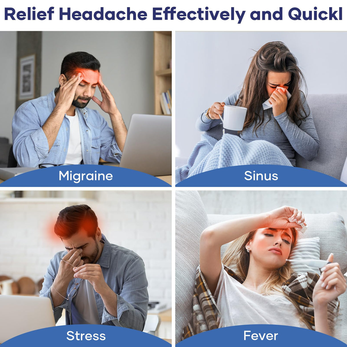 Qnoon Migraine Relief Cap, Migraine Headache Relief Cap Hat Mask Products, Cooling Gel Hat Head Wrap for Migraine, Tension, Stress & Puffy Eyes,Natural Therapy for Instant Headache Relief