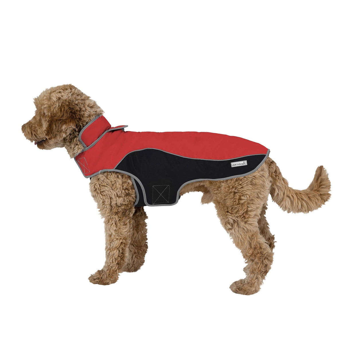 My Canine Kids Jacket for All Dogs, Fleece-Lined, Waterproof Doggie Vest, Reflective Pet Parka (6800) (Medium, Red/Black)